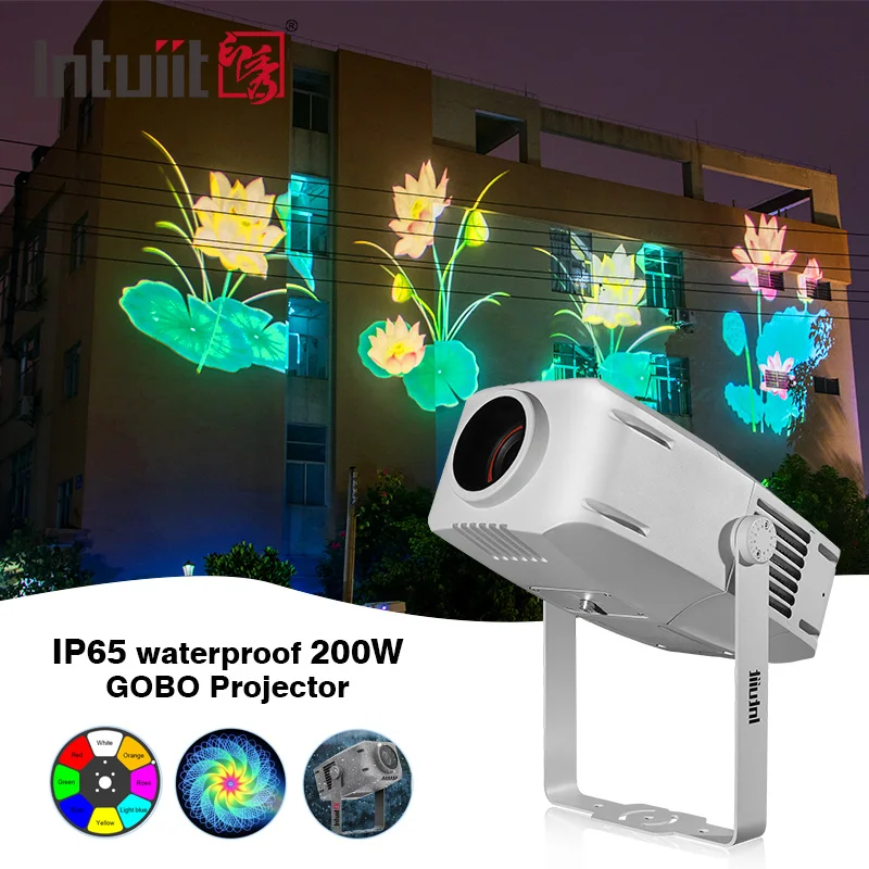 200W Outdoor Waterproof High Power Ripple Gobo Projector Light fluttering flag Effect imager HD light
