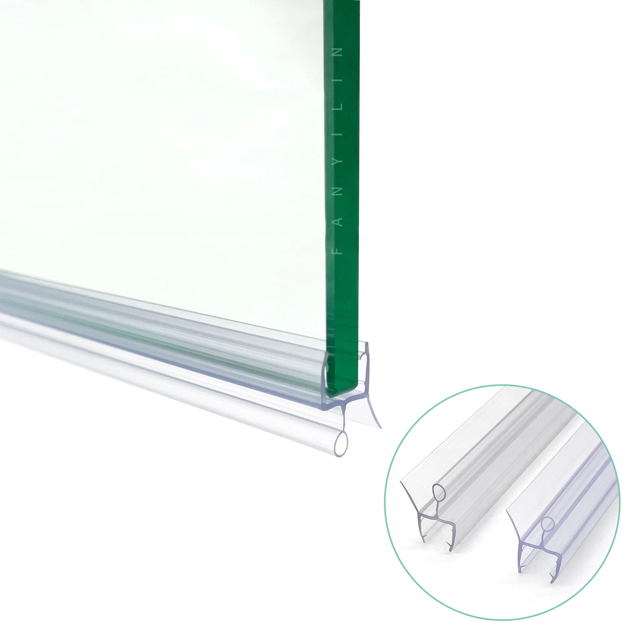 Bathroom glass sliding door Seal Plastic PVC Strip door bottom seal strip Waterproof Glass Door Sealing Strip for shower cabin