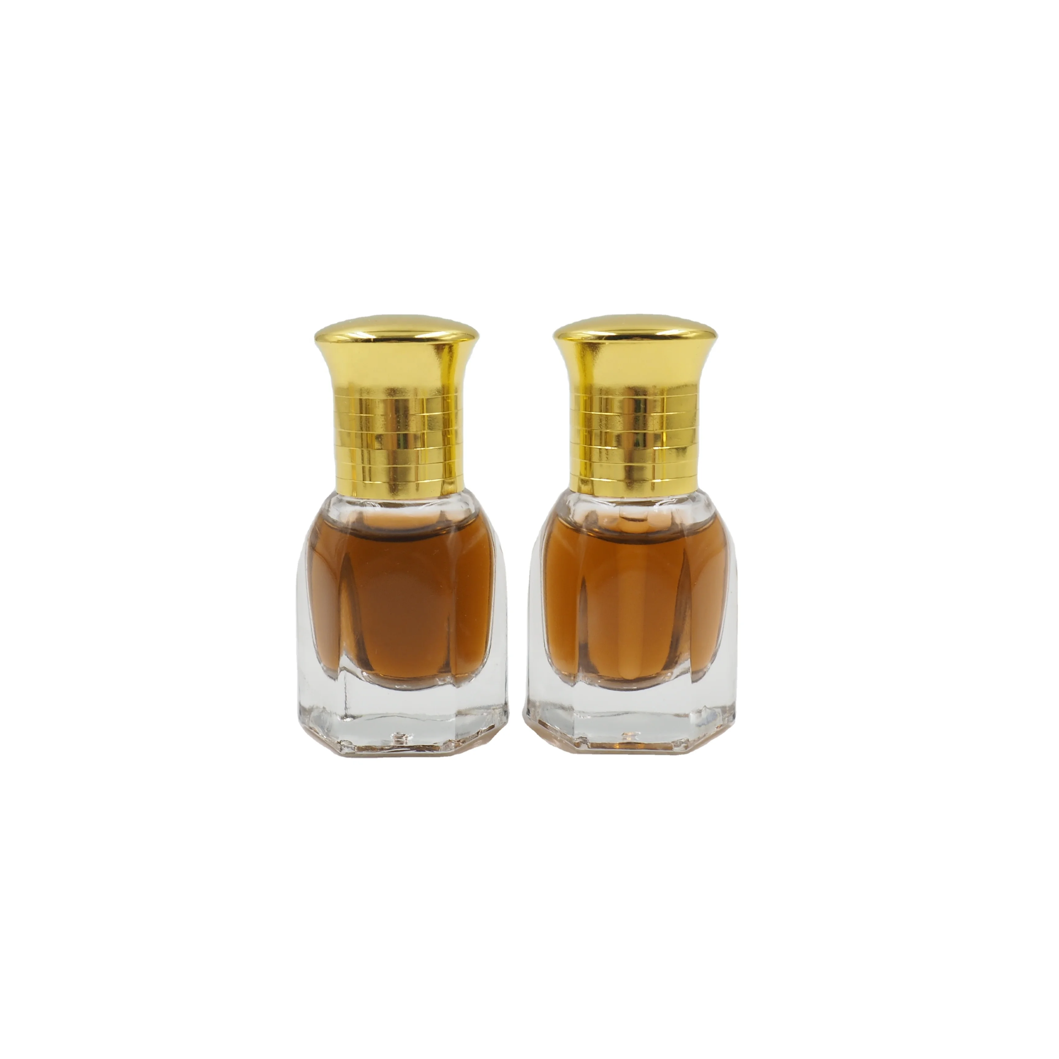 Wholesale 3ml 6ml 12ml Custom Logo Oud Oil Hexagon Fancy Attar Tola Glass Bottle for OUD Oil