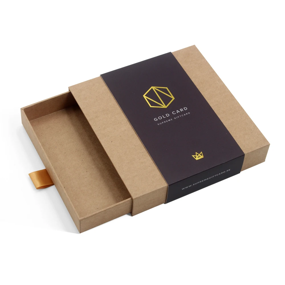 Custom manufacturer competitive price slide gift packaging kraft paper drawer box with sleeve