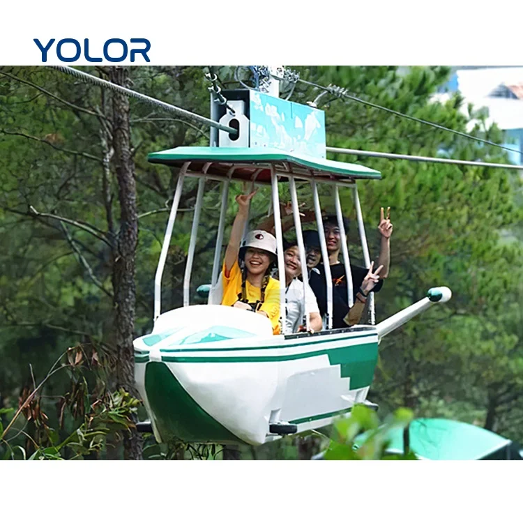 Professional commercial outdoor amusement mountain large playground equipment park adventure animatronic zip line airship