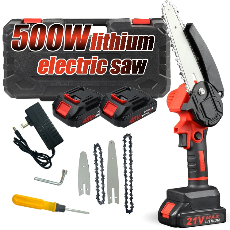 20V Handheld 6Inch Cordless Electric Mini Chain Saw For Wood Cutting