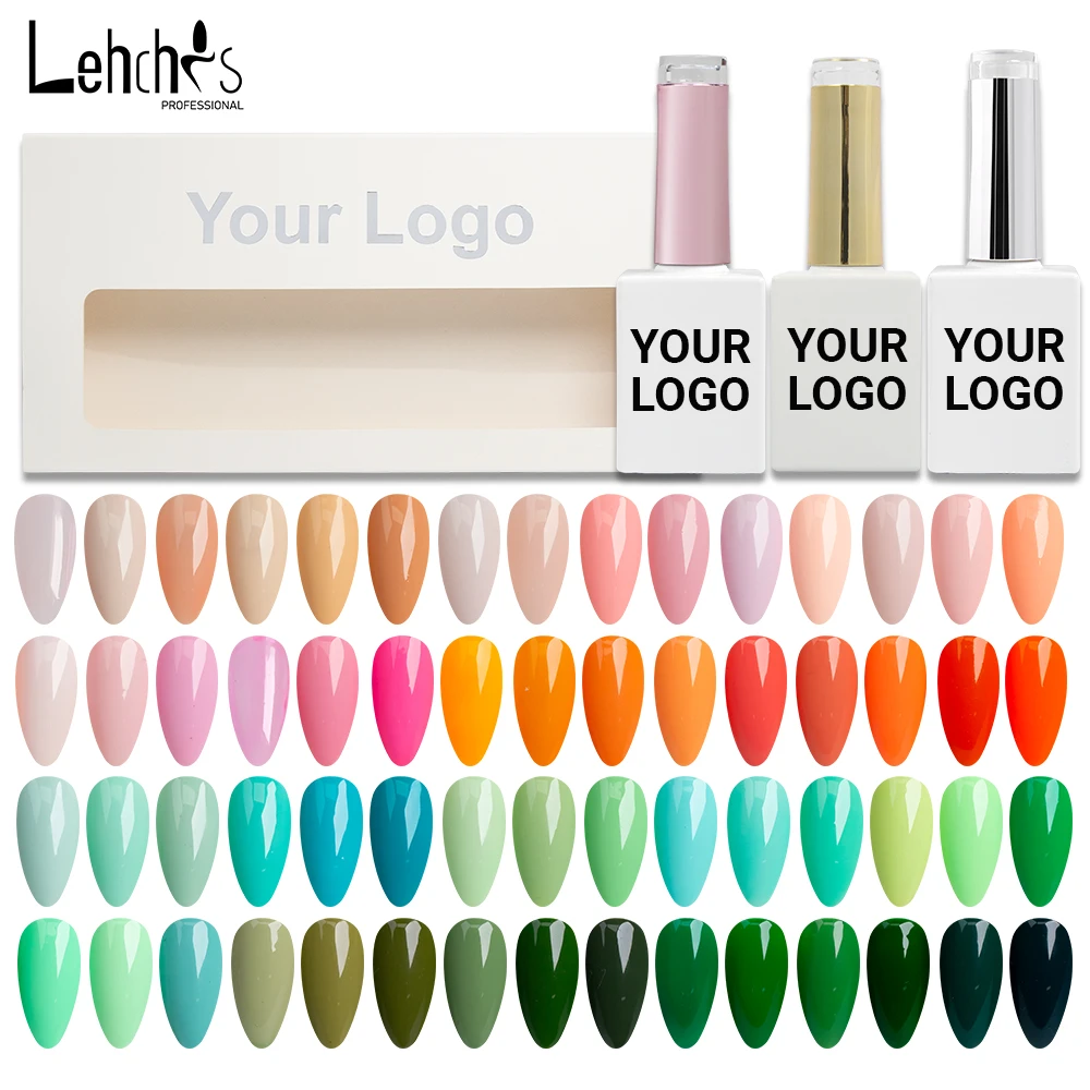 Lehchis Wholesale Nail Supplies Custom Logo Private Label 15ml Color Vegan Organic Create Your Own Brand UV Nail Gel Polish