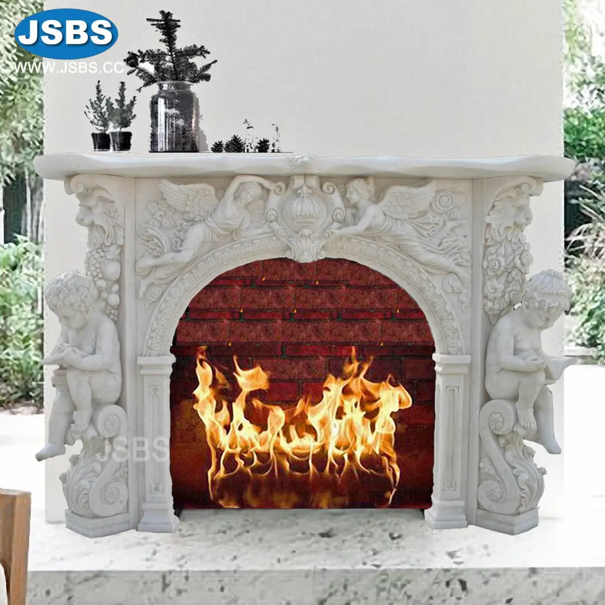 Marble Fireplace with Lion face JS-FP011- more photos for choosing!