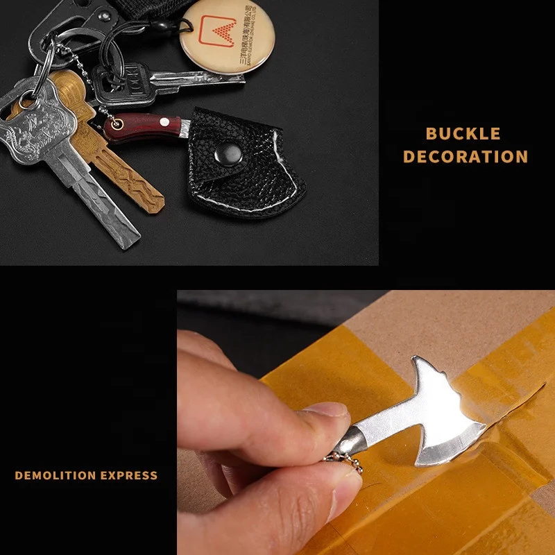 Creative Small Knife Axe Shape Mini Knife Multi-function Light Weight Portable Stainless Steel Pocket Knife