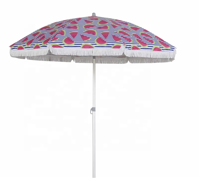 New printed 1.8m dia.tassel patio umbrella outdoor garden beach umbrellas