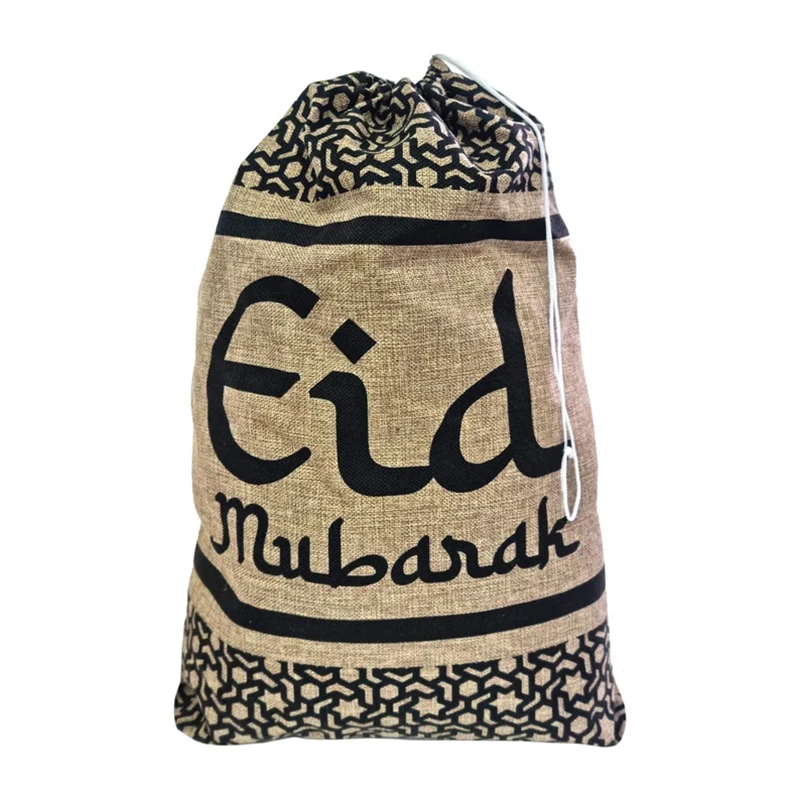 Personalised Eid Mubarak Eidi Money Wallet Drawstring Gift Bag Present Jute drawstring pouch Ramadan Boy Girl Bag