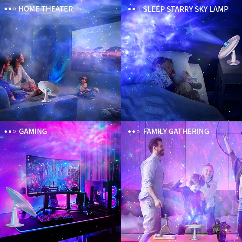 Hot 5 Aurora Flowing Effects Star sky Projector Works with Matte 16 Million Colors 52 Scene Modes Galaxy Night Light Projector