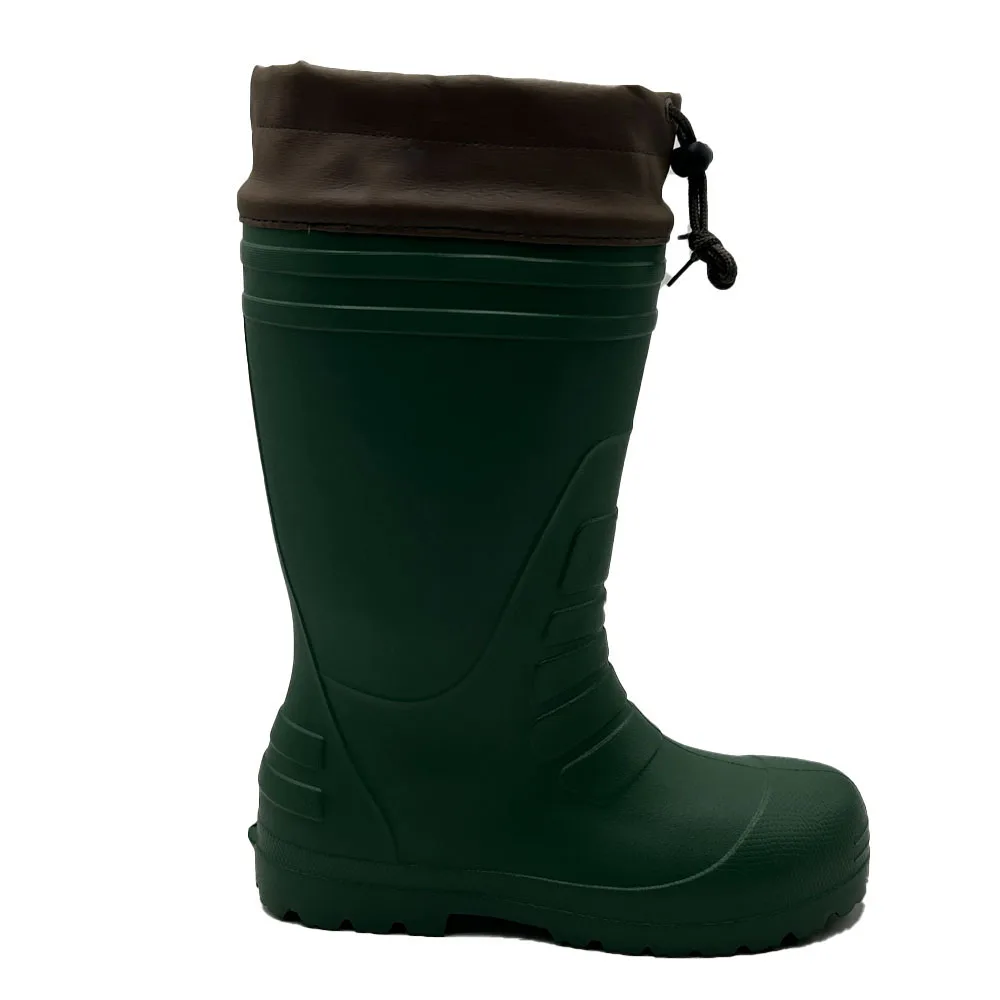 anti slip waterproof oil acid alkali resistant green EVA safety rain boots with pu collar