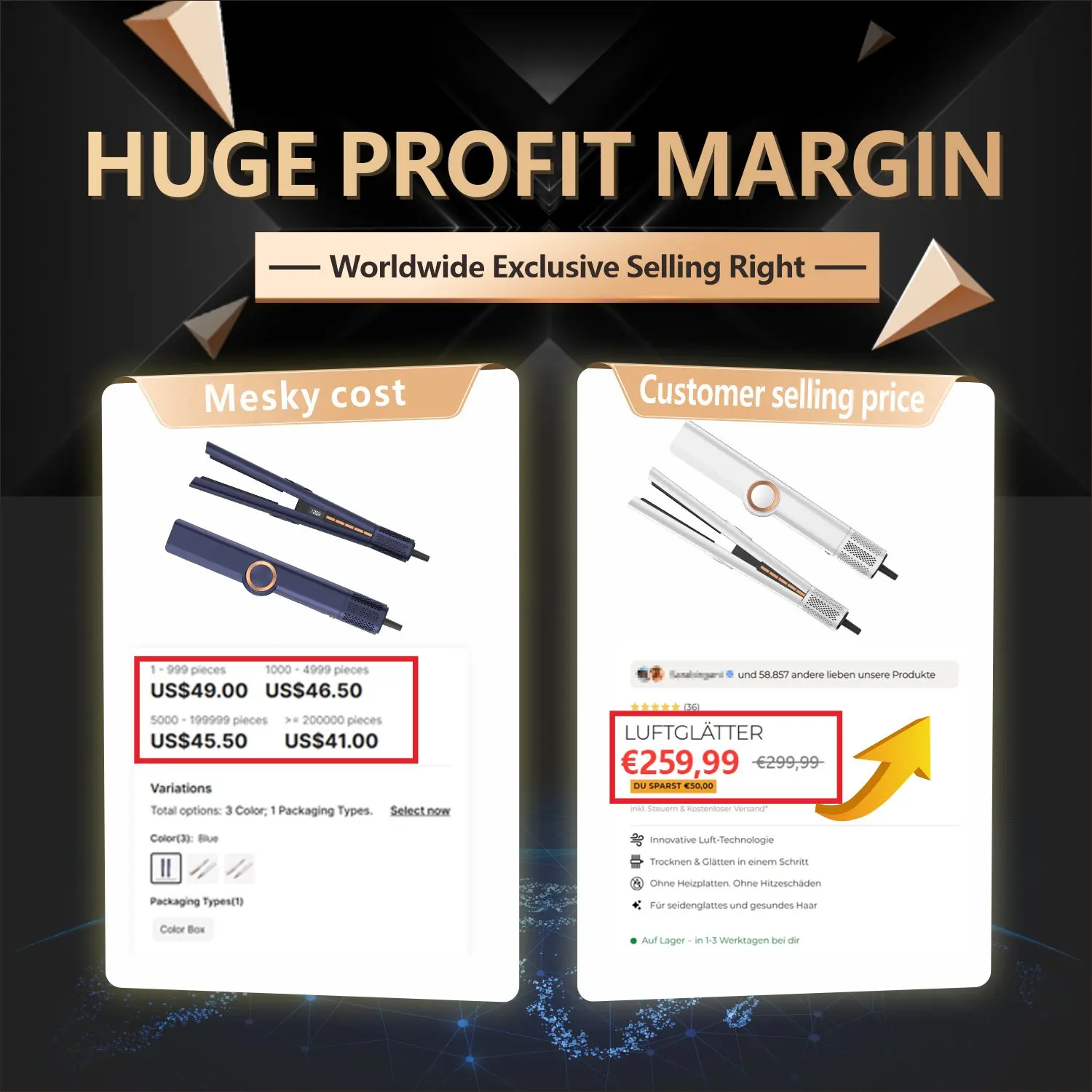Manufacturer price 2 in 1 flat iron hair straightener curling iron electric LED display hair dryer brush
