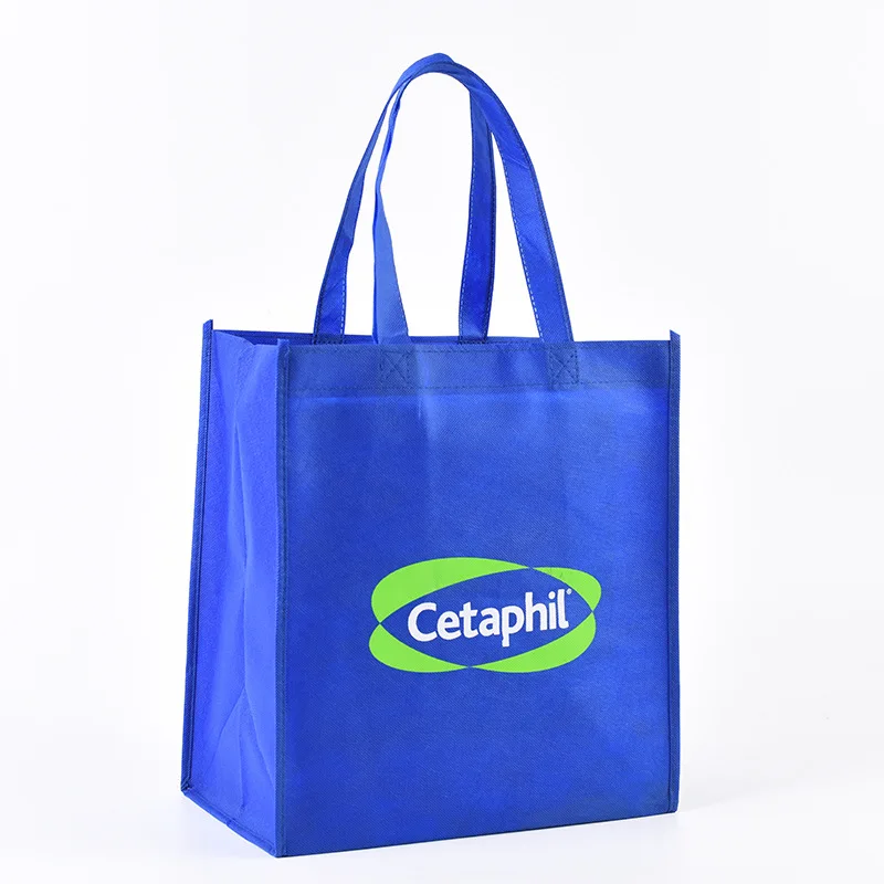Custom logo printed supermarket eco reusable shopping tote non woven bag/wholesale recycle nonwoven grocery bag
