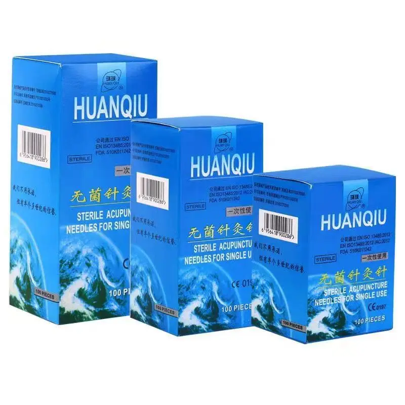 100pcs Huanqiu Blue single tube Chinese medicine needle acupuncture and moxibustion needle disposable needle