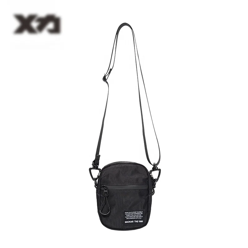 Factory direct sales Leisure fashion polyester black waterproof one shoulder messenger bag