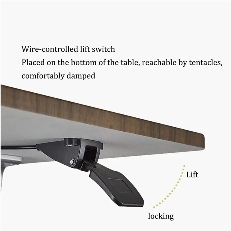 Ergonomic Movable Work Home Gas Lift Study Computer Desk Rotate Floor Stand Pneumatic Speech Laptop Height Adjustable Table