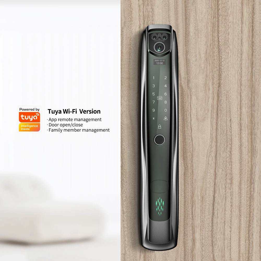 SMARTEK i10 3D Face Recognition Autoclose Fingerprint Digital Electronic Camera Tuya APP Wi-Fi Smart Door Lock with Eye Scanner