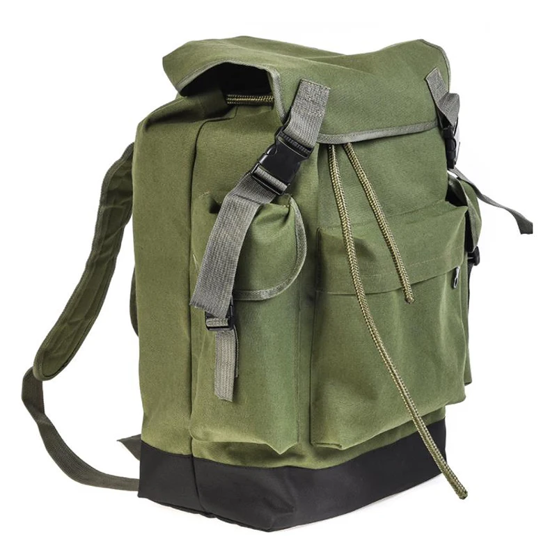 70L Large Fishing Storage Backpack Fishing Gear Bag Canvas Shoulder Bag for Outdoor Sport