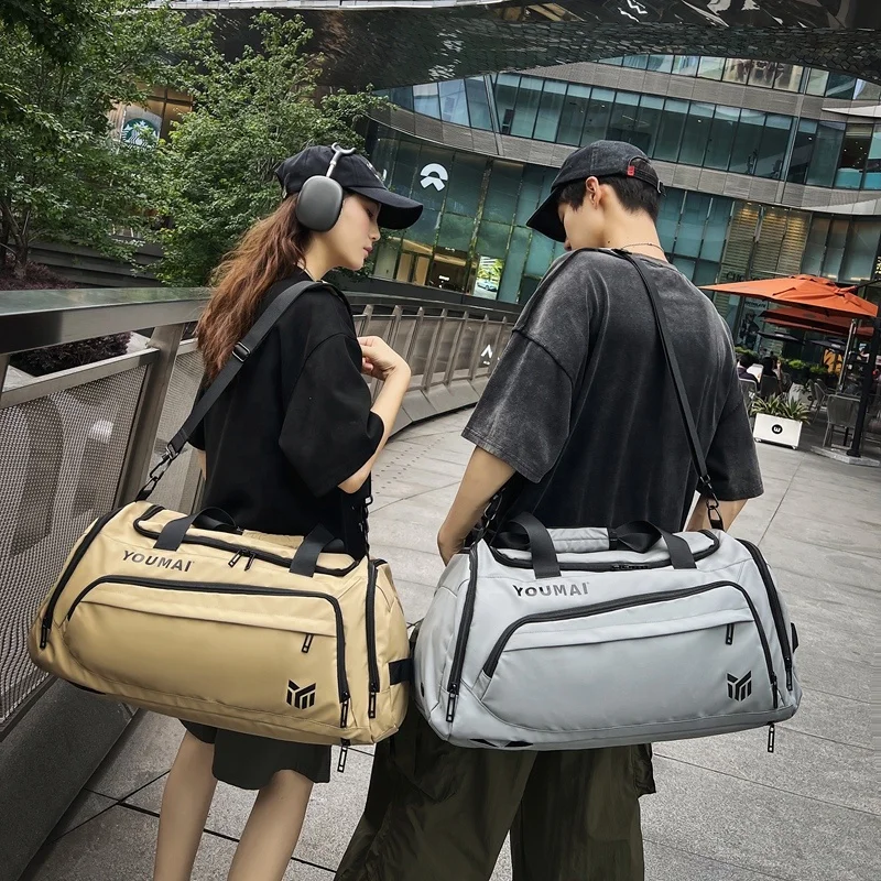 Wholesale Custom Logo GYM Dry and Wet Separation Travel Duffel Sports Bags with Shoe Compartment for Women and Men