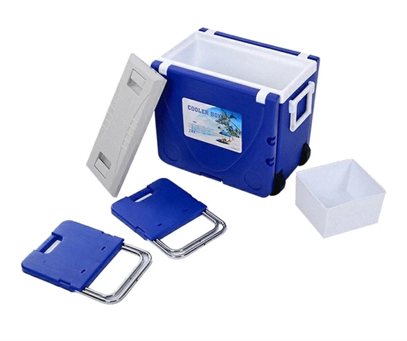  Wholesale Multifunctional 28l Outdoor Portable Plastic Beer Cooler Box With Table And Chair Foldable Camping