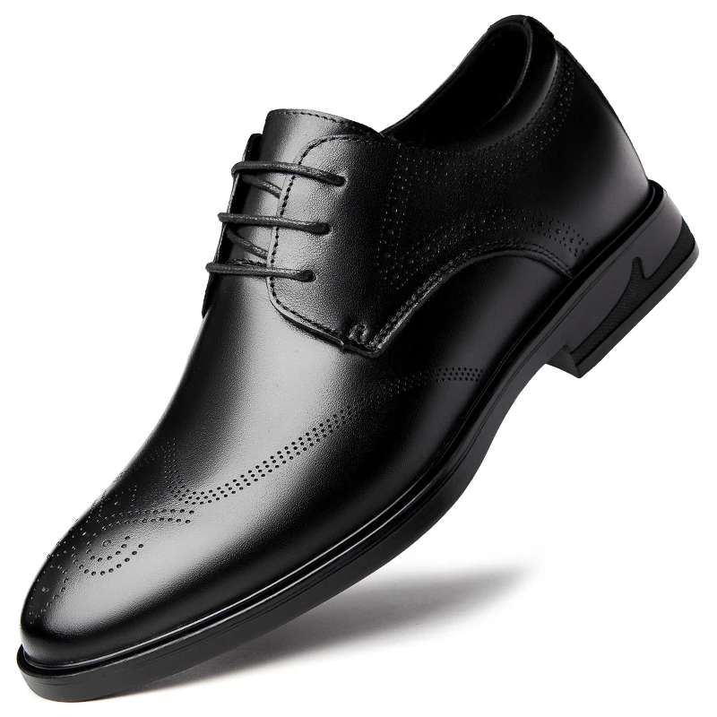 New Styles Men Height Increasing Elevator Leather Shoes Classic Office Formal Dress Shoes