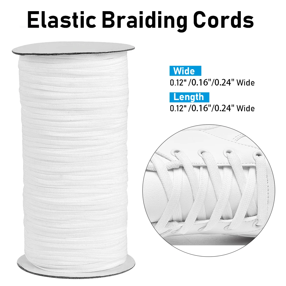 Elastic Band 3mm 5mm Braided Elastic Band Adjustable For Sewing Ear Loop Elasticated