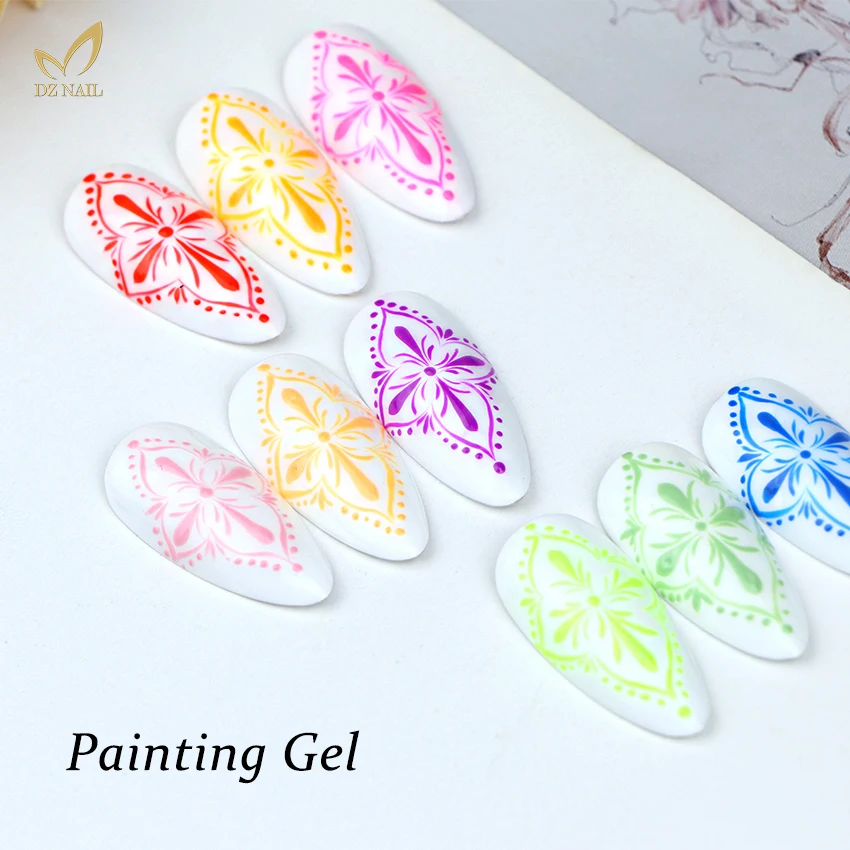 UV nail gel manufacturer color painting gel nail art drawing paint gel color high pigment easy dry nail painting