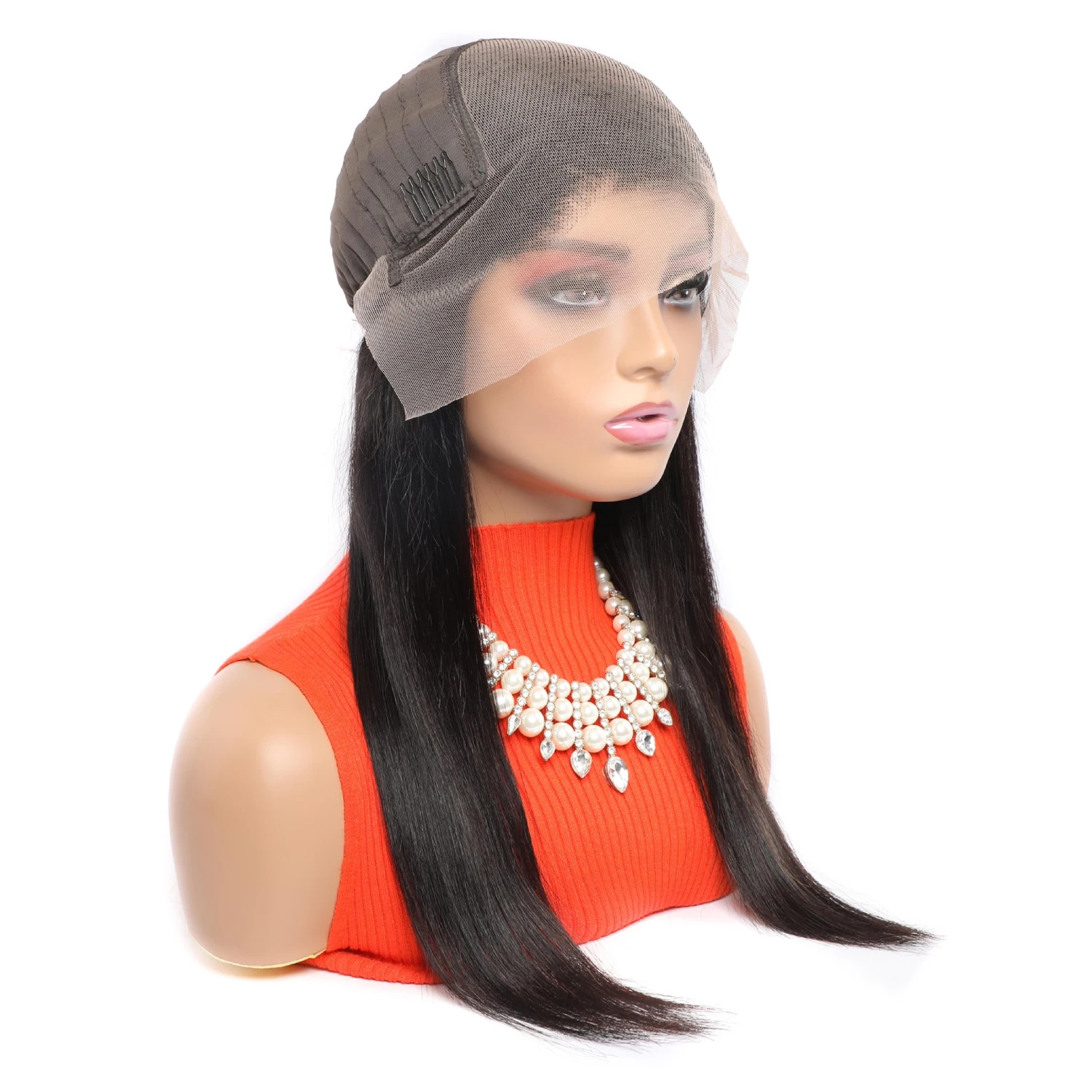 OEM Wholesale Brazilian Virgin 100% Human Hair for 13X4 Swiss Lace Front Natural Color Raw Vietnamese Glueless Bone Straight Wig
