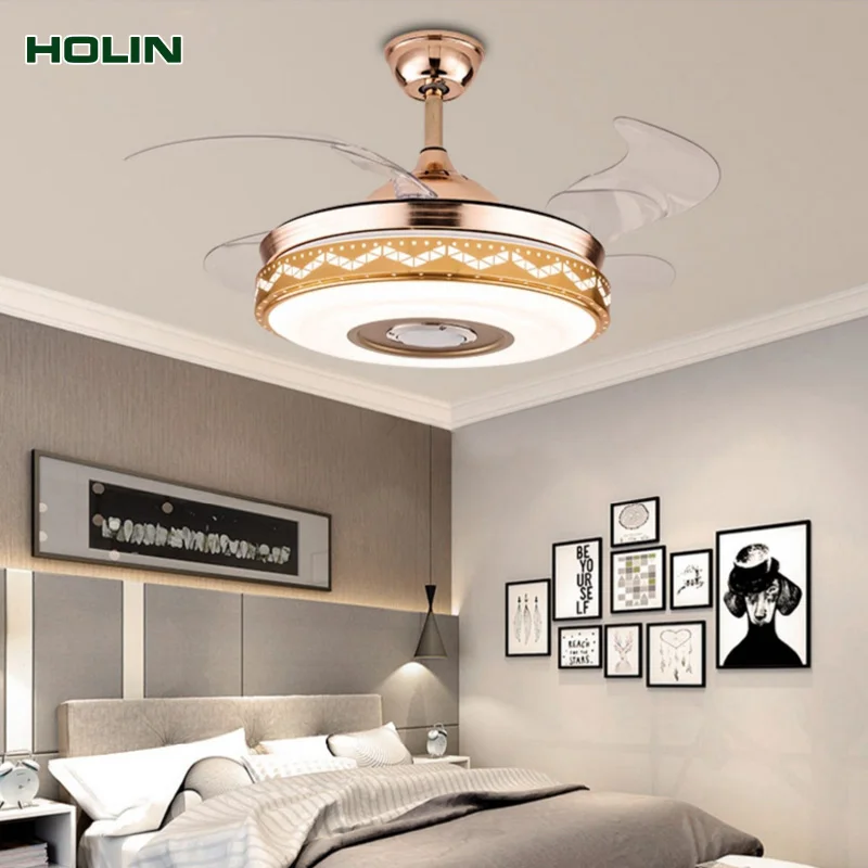 42 Inch Ceiling Fan Invisible With Light Cool Air Sealing Fan Electrical Appliances Selling Fan Ceiling Lamp factory direct sale