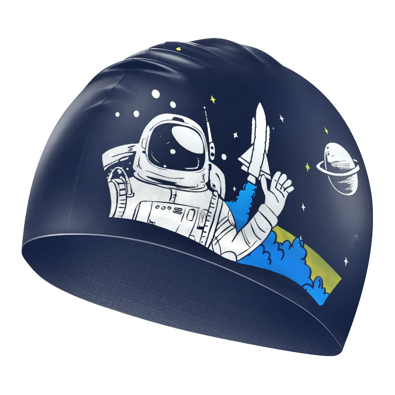 Long hair swimming cap Solid color plus adult printed waterproof silicone swimming cap