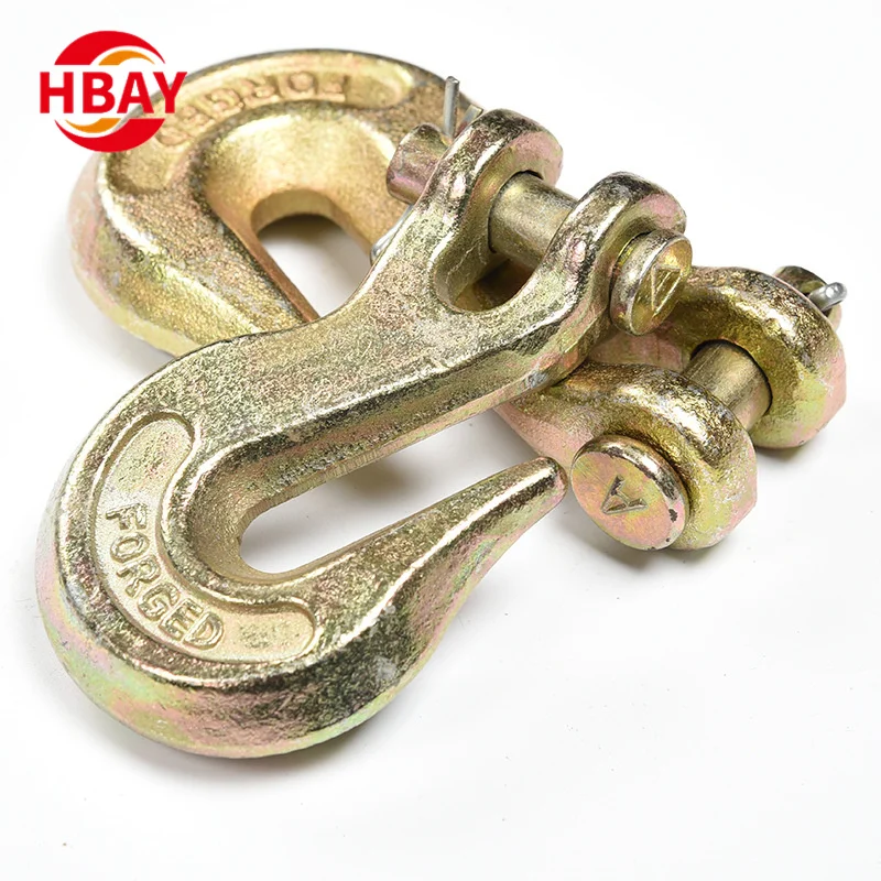 5/16 Clevis Grab Load Binder Tow Winch Transportation Flat Ratchet Hook Grade 43