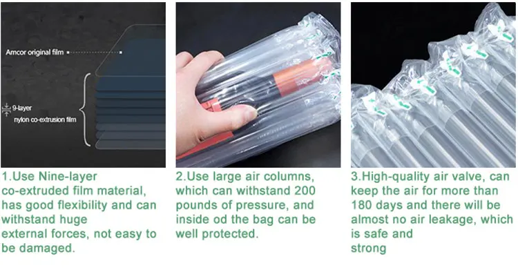 Alps Manufacturer Inflatable Fill Air Cushion Film Column Bag Inflatable Cushion Air Protective Column Packaging Film Bag