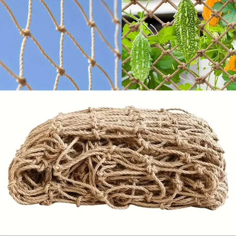 Natural Hemp Rope Climbing Net Supporting Plant Growth And Enhancing Garden Aesthetics Hemp Climbing Net