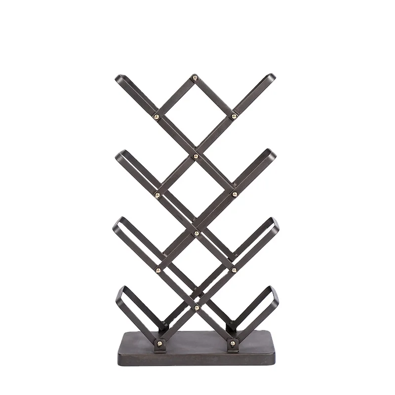 European retro wrought iron rack modern minimalist geometric diamond floor stand