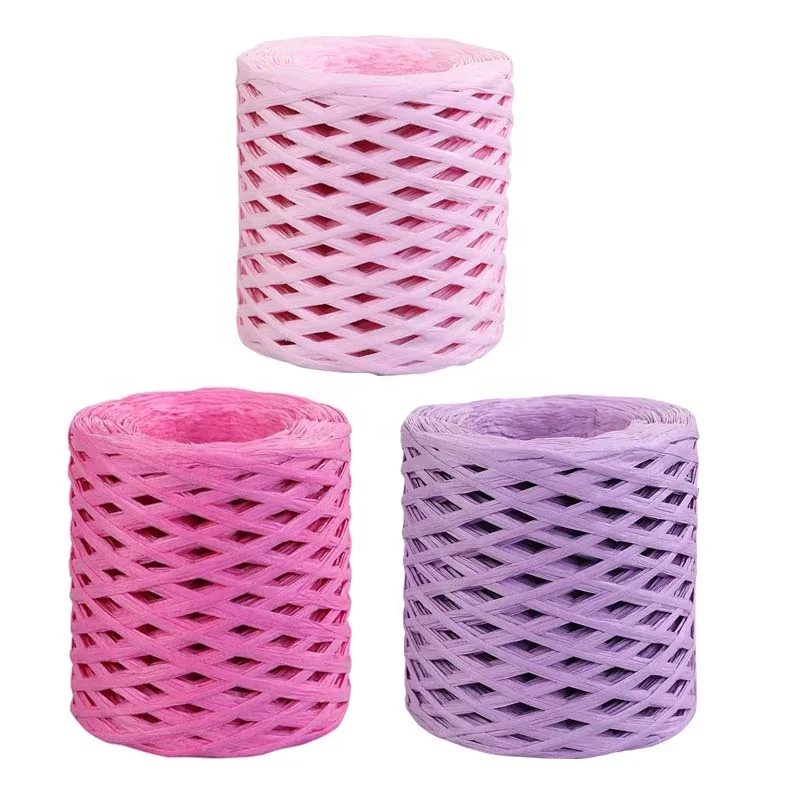 Wholesale 200M Colorful Package DIY Crafts Paper Raffia Ribbon For Gift Box Packing Party Decoration