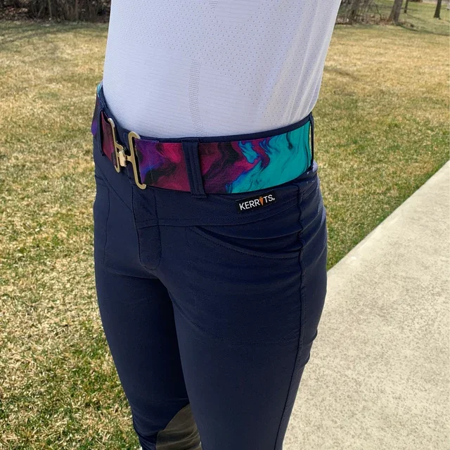 2 INCH Printing Stylish Elastic Equestrian Belts Customization Low Moq Snaffle Bit Buckle Surcingle