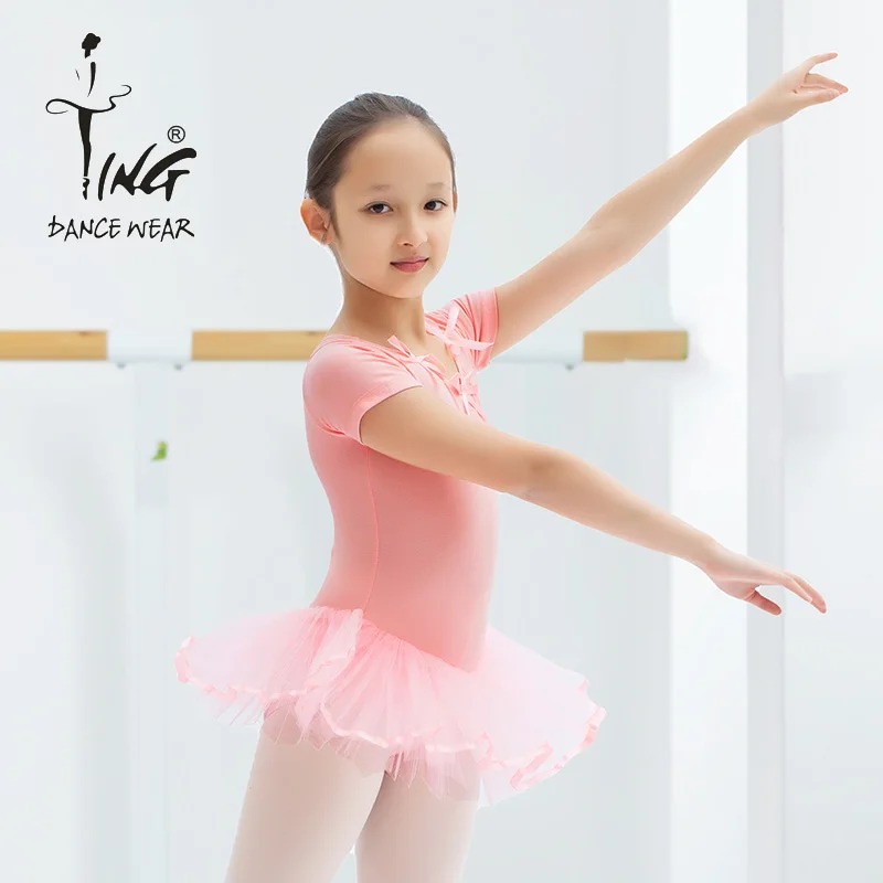 High quality cotton fabric ballet training stage costume custom long short sleeve dancer shirt with performance wear for girls