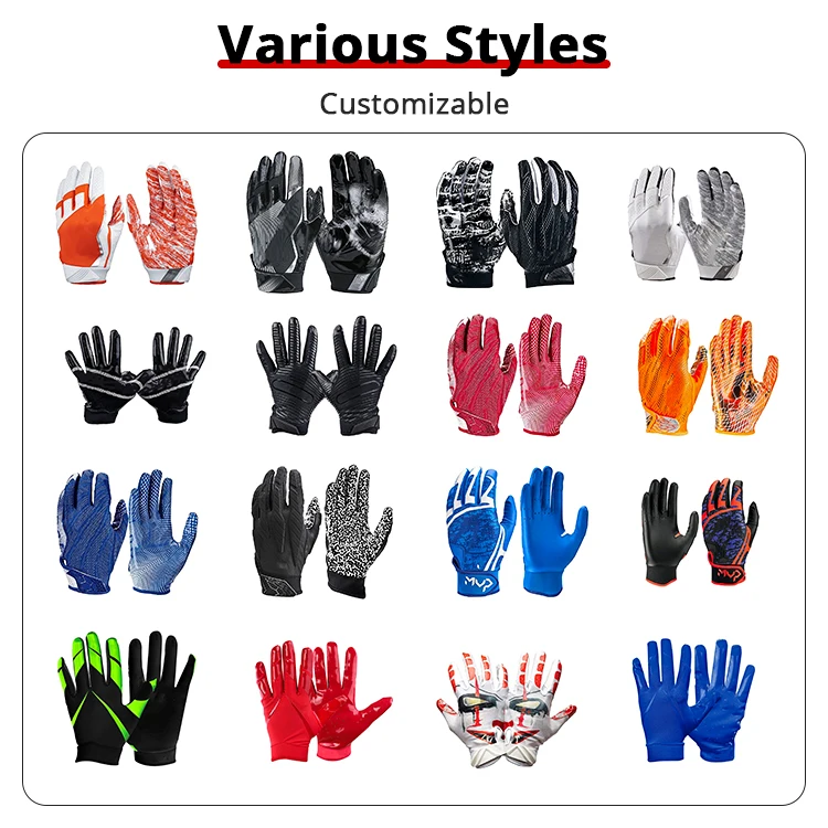 2022 New Design American Football Receiver Gloves Custom Logo Design Football Gloves Custom American Football Gloves