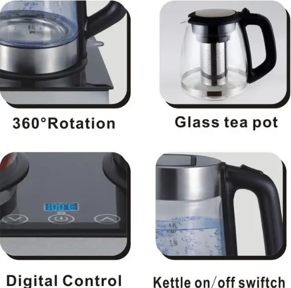 Electric Kettle Teapot Set 1.8 L Electric Kettle With Temperature Control Stainless Steel Electric Tea Kettle Set