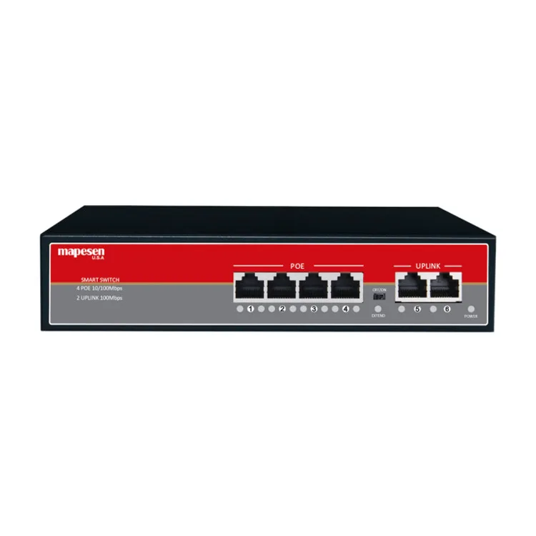 Ethernet switch 6 port 4+2 POE Switch Transmission Distance up to 100m 6 ports RJ45 Port Network Switches