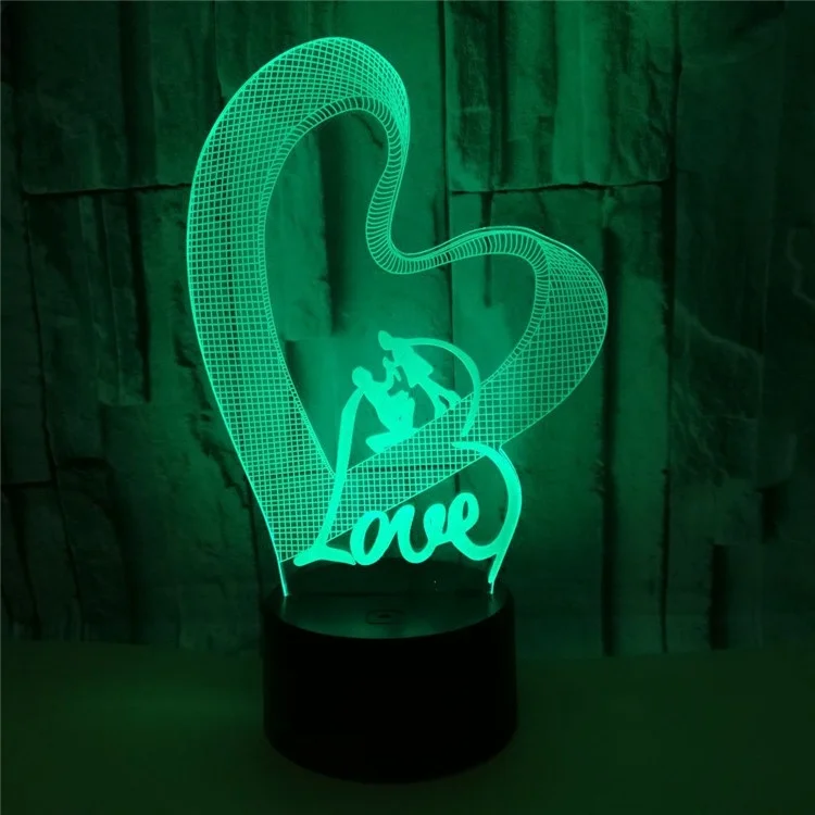 Пользовательские маленькая девочка Любимое сердце Shape3d светодиодные лампы маленькие ночные