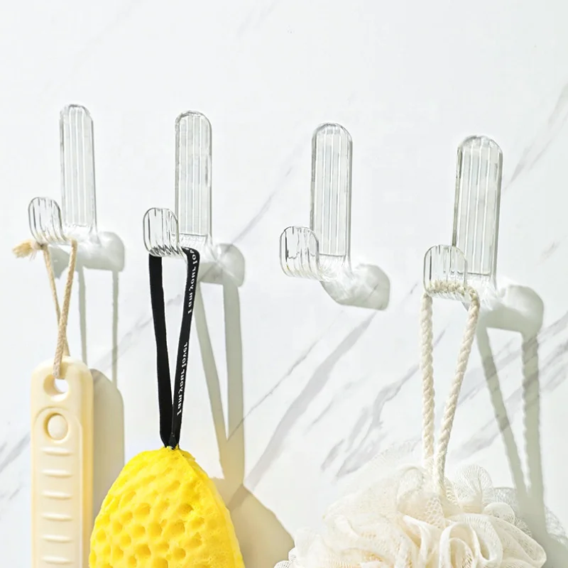 Acrylic key hook good load bearing capacity no punching adhesive hook clothes hats bathroom bedroom door rear hanger hook