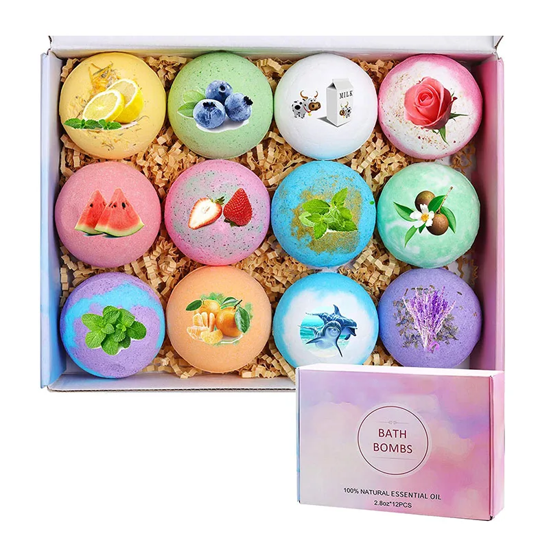  OEM ODM organic shea butter vegan box mold fizzy bubble bath bombs melts truffles cupcake natural cbd gift set