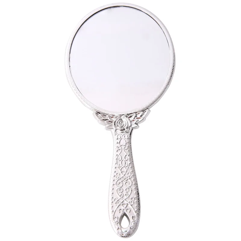Custom Logo Promotional Business Gift Portable Handle Mirror Pocket Metal Makeup Mirror