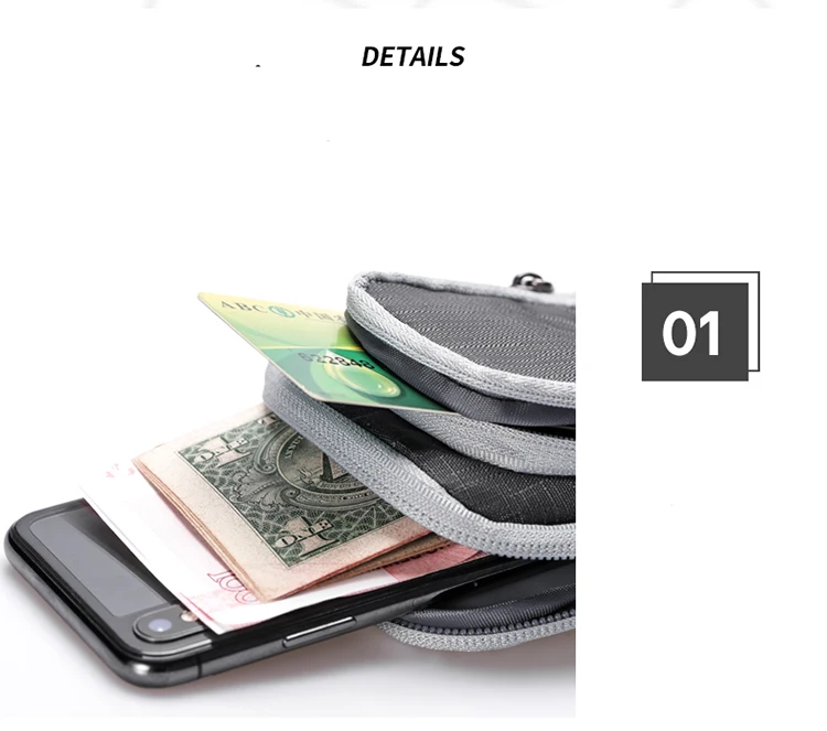 HUALIAN Outdoor Running Jogging Cycling Sport Nylon Super light Two pockets Mobile phone Arm bag Armband