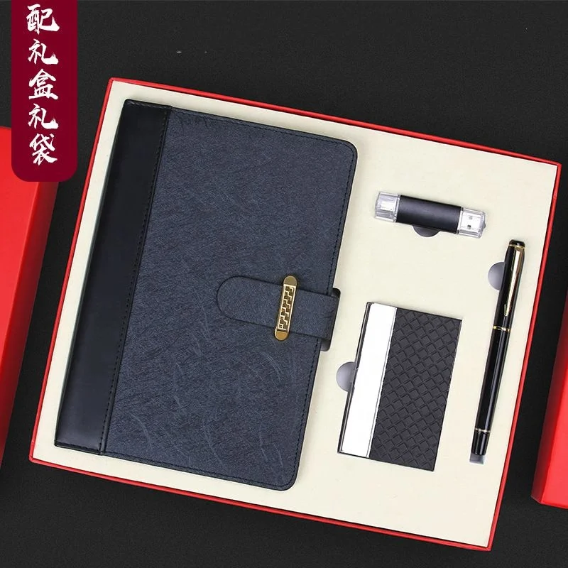 Business Gift Sets Vacuum Cup Name Card Holder Notebook Pen Mouse set 4 buyers