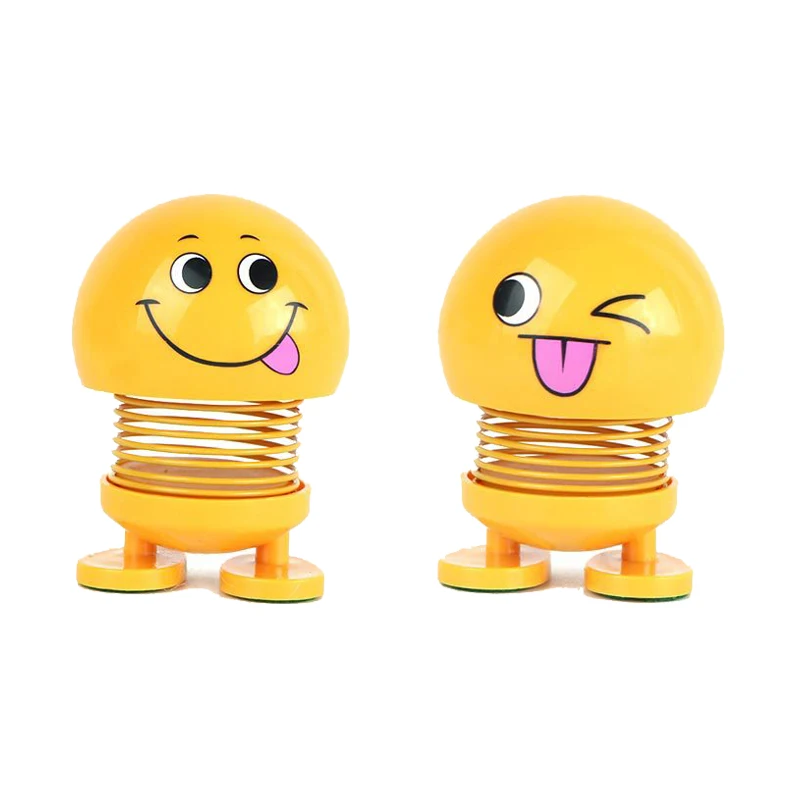 
Smiling face spring doll shaking his head doll emoticons car display creative table happy QQ doll toys 