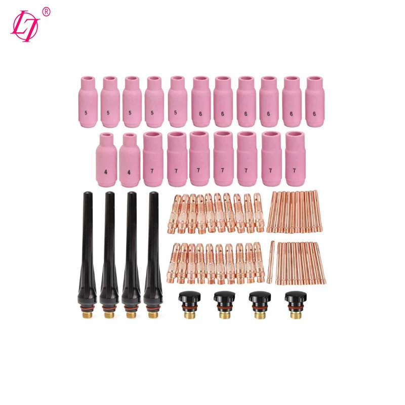 68pcs TIG Torch Consumables Accessories KIT for TIG Welding Torch PTA DB SR WP 17 18 26 Back Cap/Collet Body/Alumina Nozzle