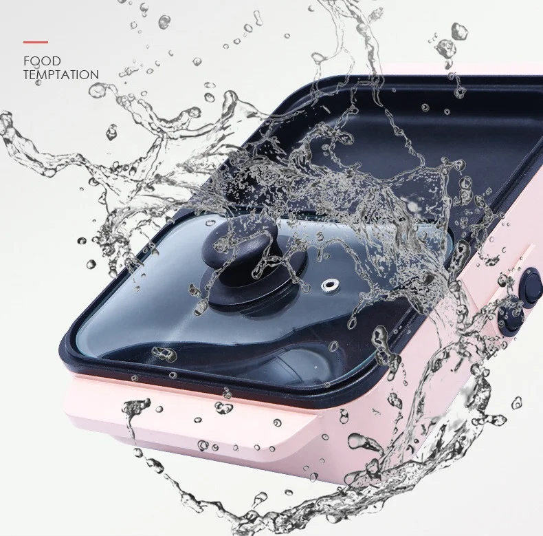 2 in 1 electric hot pot and grill electric mini baking pan