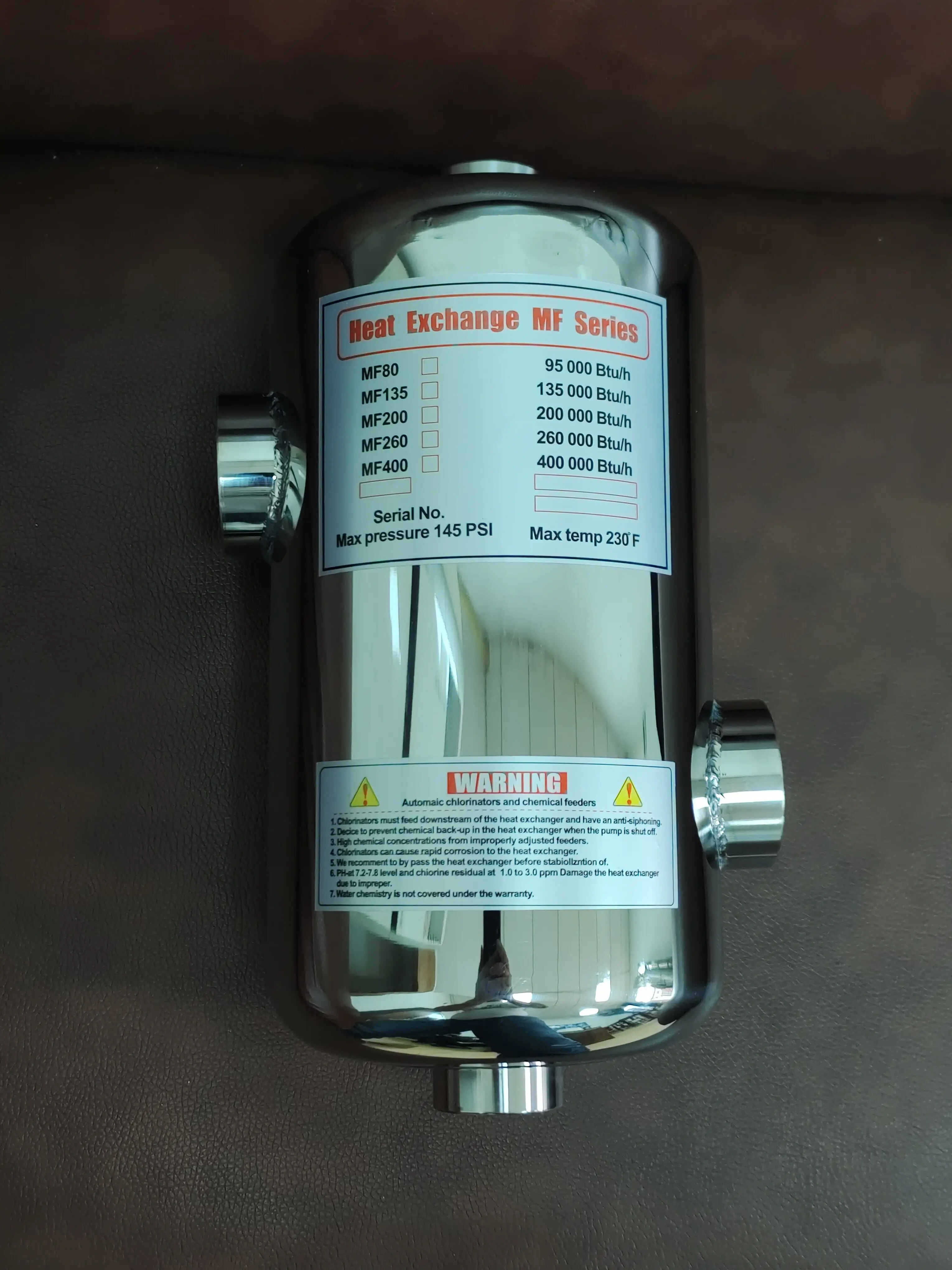304 Stainless Steel Heat Exchange Equipment Water 25kw Exchanger for Swimming Pool
