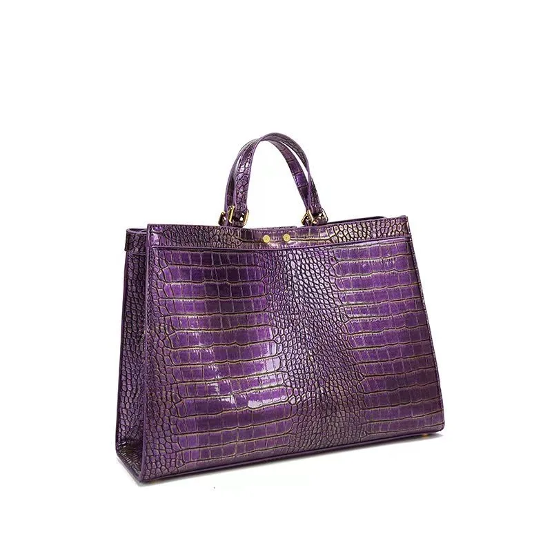 2023 Retro Luxury Ladies Handbags Alligator Tote Bag Unique Design Crocodile Patternnote Hand Bag Purse