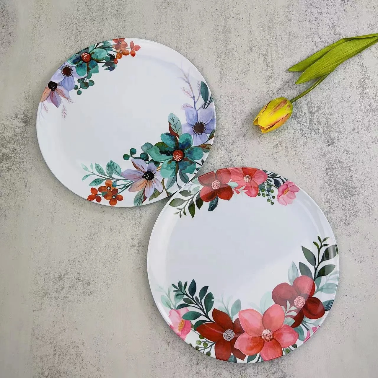 Wholesale customizable  print cheap wholesale melamine plastic  dishes and plates